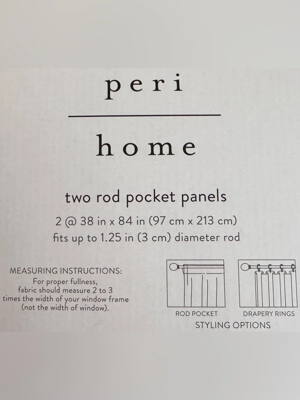 NWT- Peri Home White Textured Two-Paneled Curtain Set